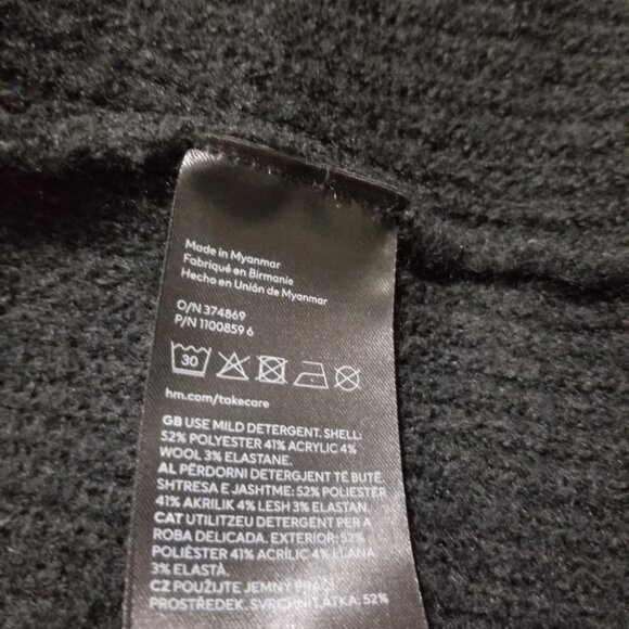 H&M Sweater XS Black Luxury Tunic Crew-neck Soft Business Casual - Picture 4 of 5